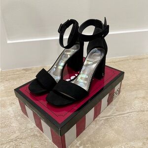 Circus by Sam Edelman Elizabeth Black Ankle Strap Sandal Heel